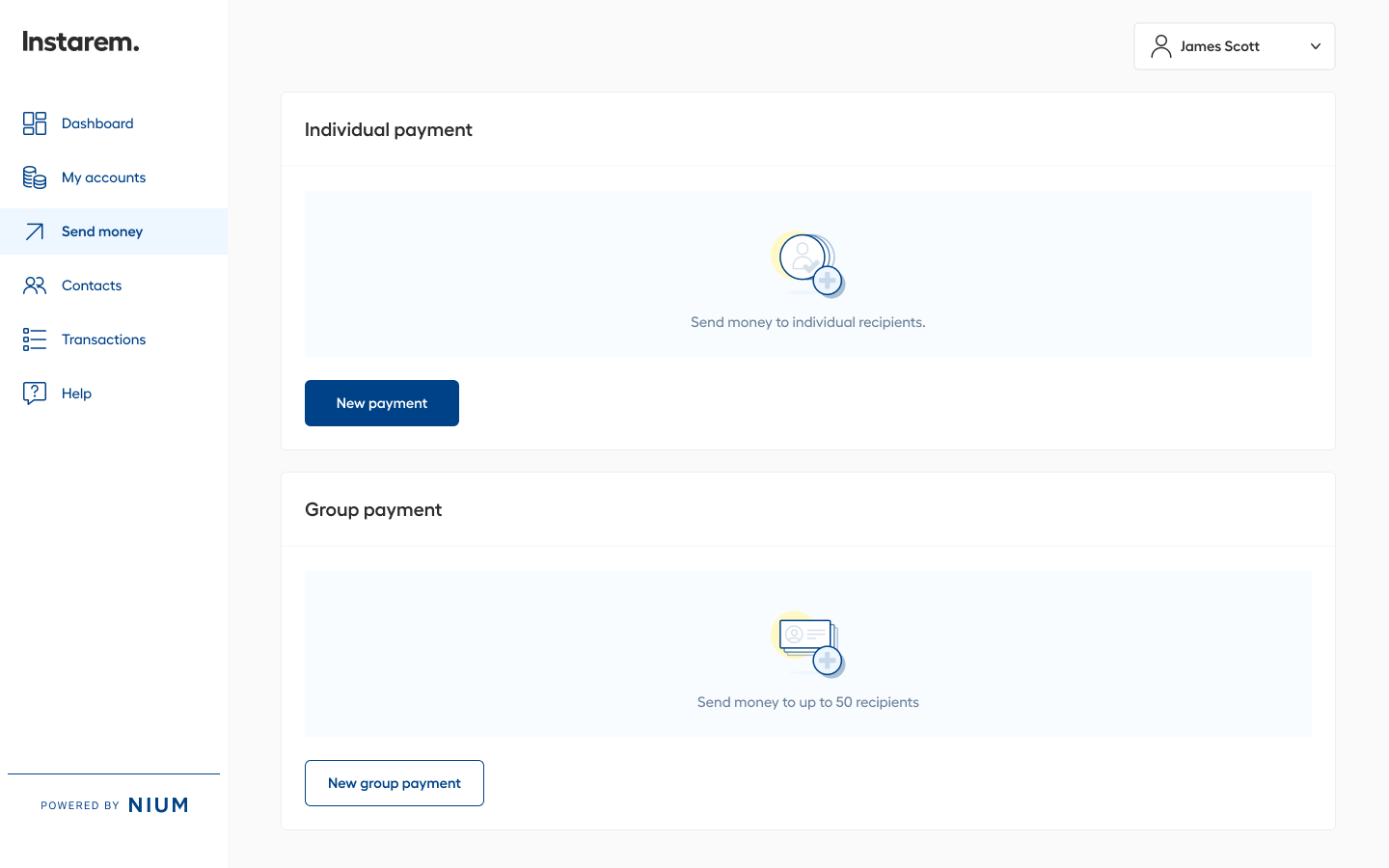 instarem sme portal send money screen